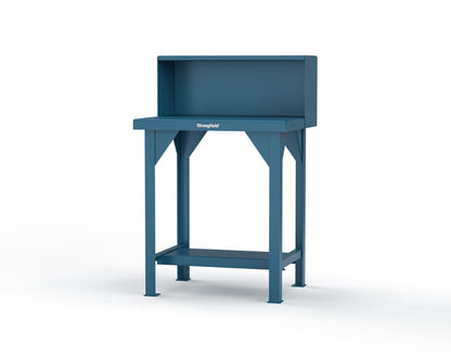 Extreme Duty 7 GA Shop Table with Riser Shelf - 30 In. W x 24 In. D x 46 In. H - T3024RS-5001