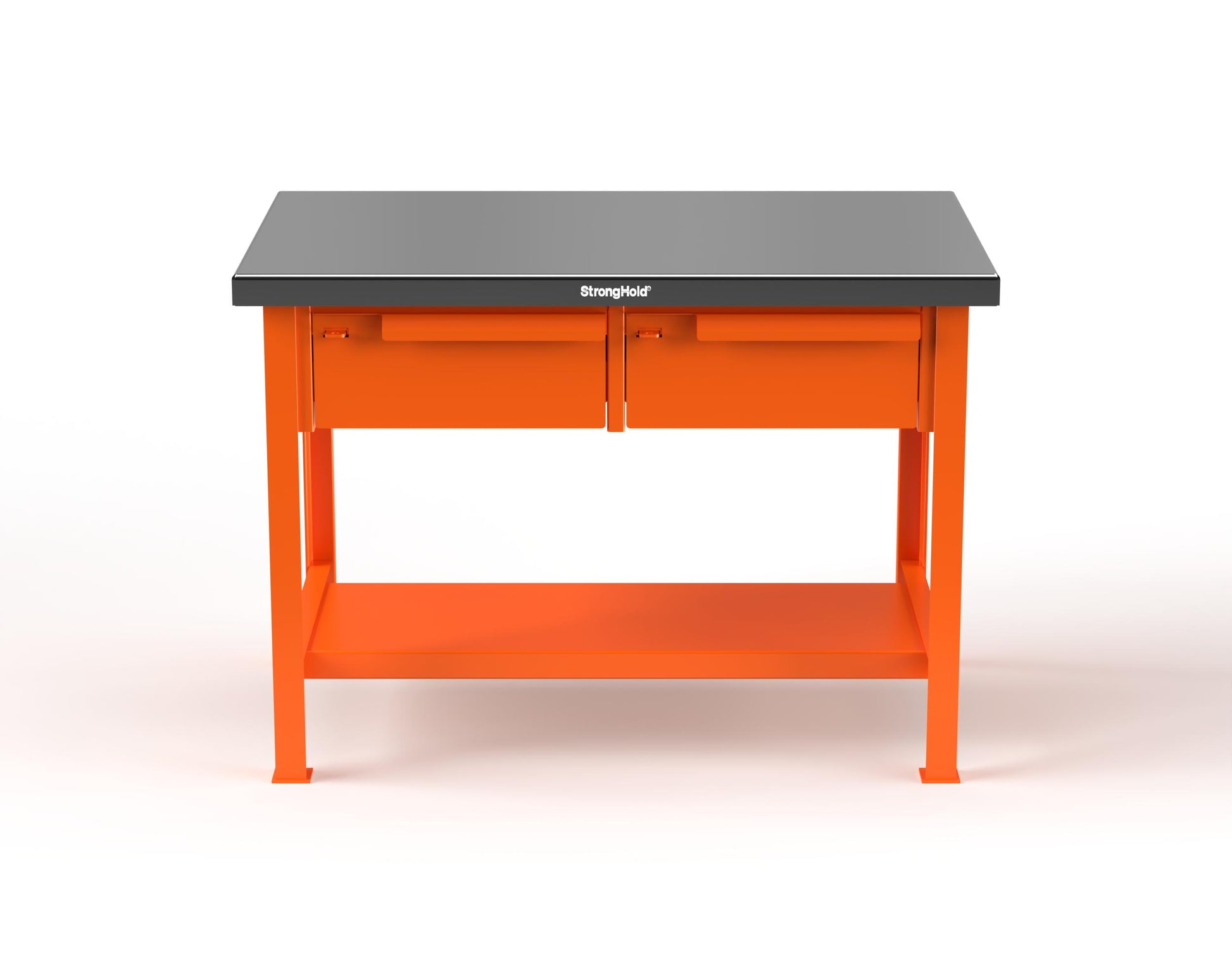 Extreme Duty 7 GA Shop Table with Stainless Steel Top, 2 Drawers, 1 Shelf - 48 In. W x 30 In. D x 34 In. H - T4830-2DB-SSTOP-2009