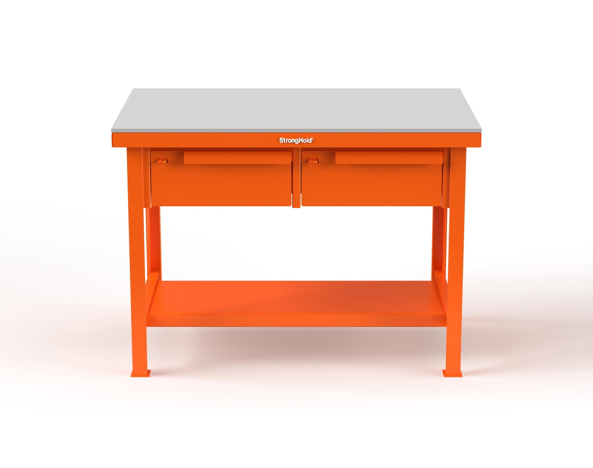 Extreme Duty 7 GA Shop Table with UHMW Top, 2 Drawers, 1 Shelf - 48 In. W x 30 In. D x 34 In. H - T4830-2DB-UHMW-2009