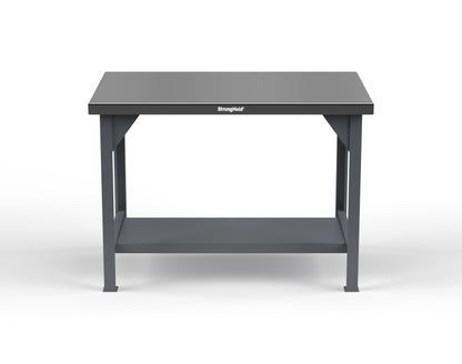 Extreme Duty 7 GA Shop Table with Stainless Steel Top, 1 Shelf - 48 In. W x 30 In. D x 34 In. H - T4830-SSTOP-7024
