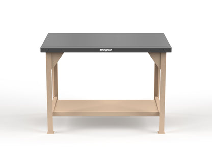 Extreme Duty 7 GA Shop Table with Stainless Steel Top, 1 Shelf - 48 In. W x 30 In. D x 34 In. H - T4830-SSTOP-1019