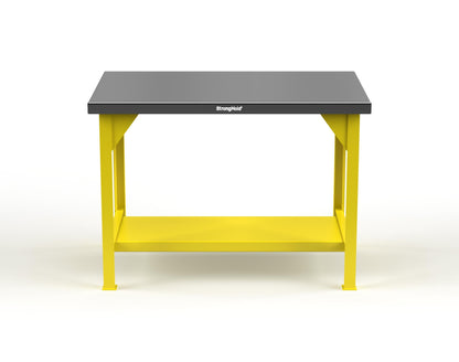 Extreme Duty 7 GA Shop Table with Stainless Steel Top, 1 Shelf - 48 In. W x 30 In. D x 34 In. H - T4830-SSTOP-1021