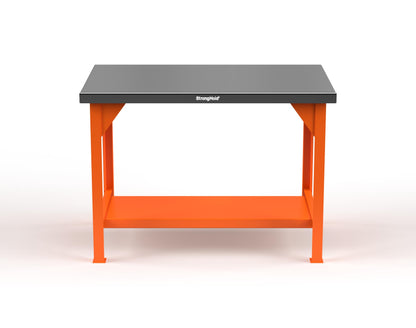 Extreme Duty 7 GA Shop Table with Stainless Steel Top, 1 Shelf - 48 In. W x 30 In. D x 34 In. H - T4830-SSTOP-2009