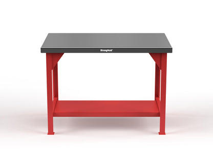 Extreme Duty 7 GA Shop Table with Stainless Steel Top, 1 Shelf - 48 In. W x 30 In. D x 34 In. H - T4830-SSTOP-3001