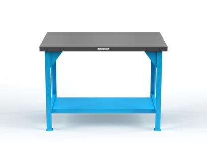 Extreme Duty 7 GA Shop Table with Stainless Steel Top, 1 Shelf - 48 In. W x 30 In. D x 34 In. H - T4830-SSTOP-5012