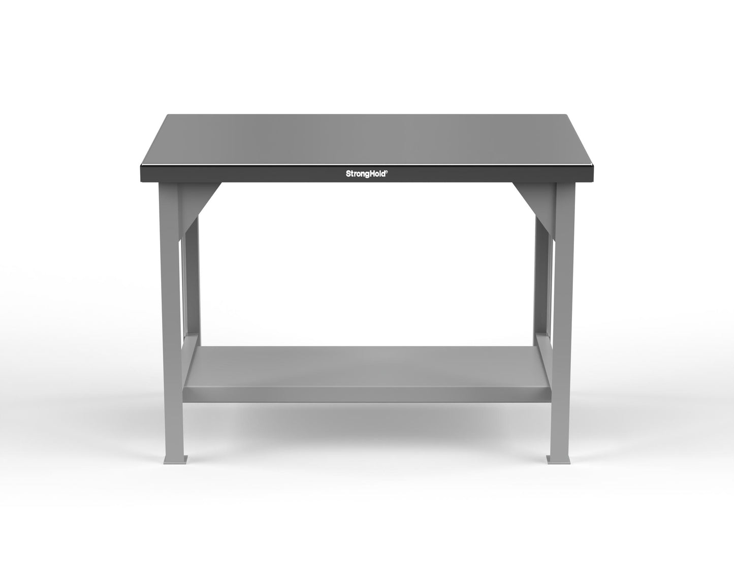Extreme Duty 7 GA Shop Table with Stainless Steel Top, 1 Shelf - 48 In. W x 30 In. D x 34 In. H - T4830-SSTOP-7037