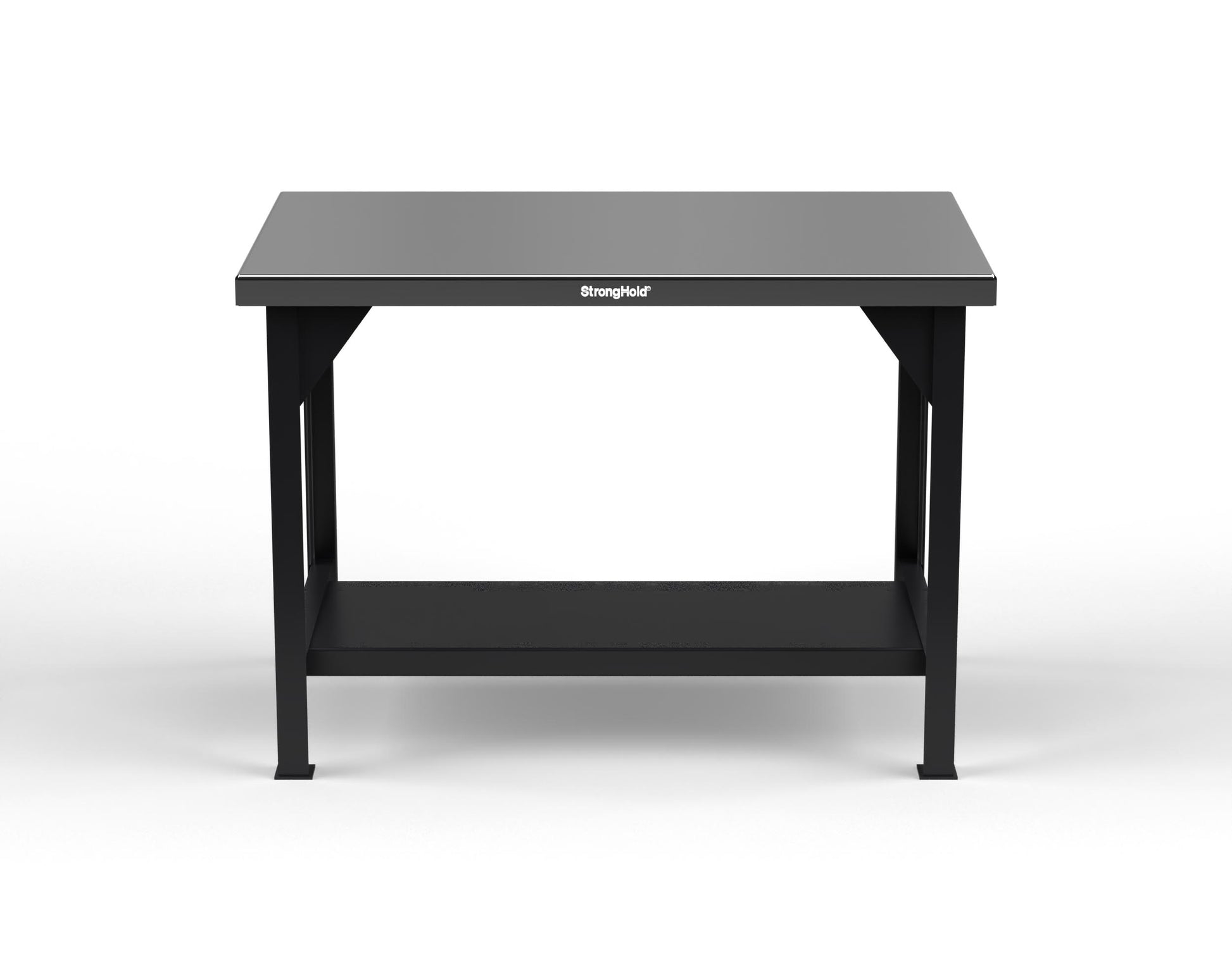 Extreme Duty 7 GA Shop Table with Stainless Steel Top, 1 Shelf - 48 In. W x 30 In. D x 34 In. H - T4830-SSTOP-9005