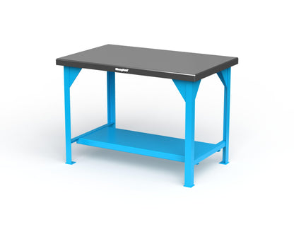Extreme Duty 7 GA Shop Table with Stainless Steel Top, 1 Shelf - 48 In. W x 30 In. D x 34 In. H - T4830-SSTOP-5012