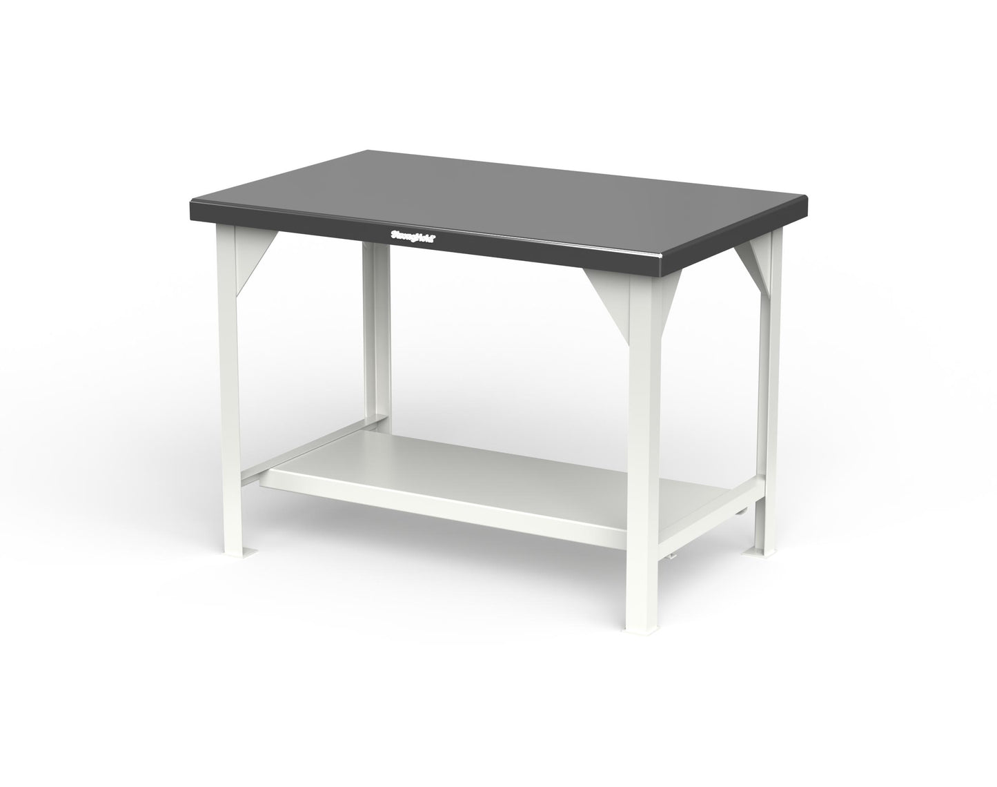 Extreme Duty 7 GA Shop Table with Stainless Steel Top, 1 Shelf - 48 In. W x 30 In. D x 34 In. H - T4830-SSTOP-9003