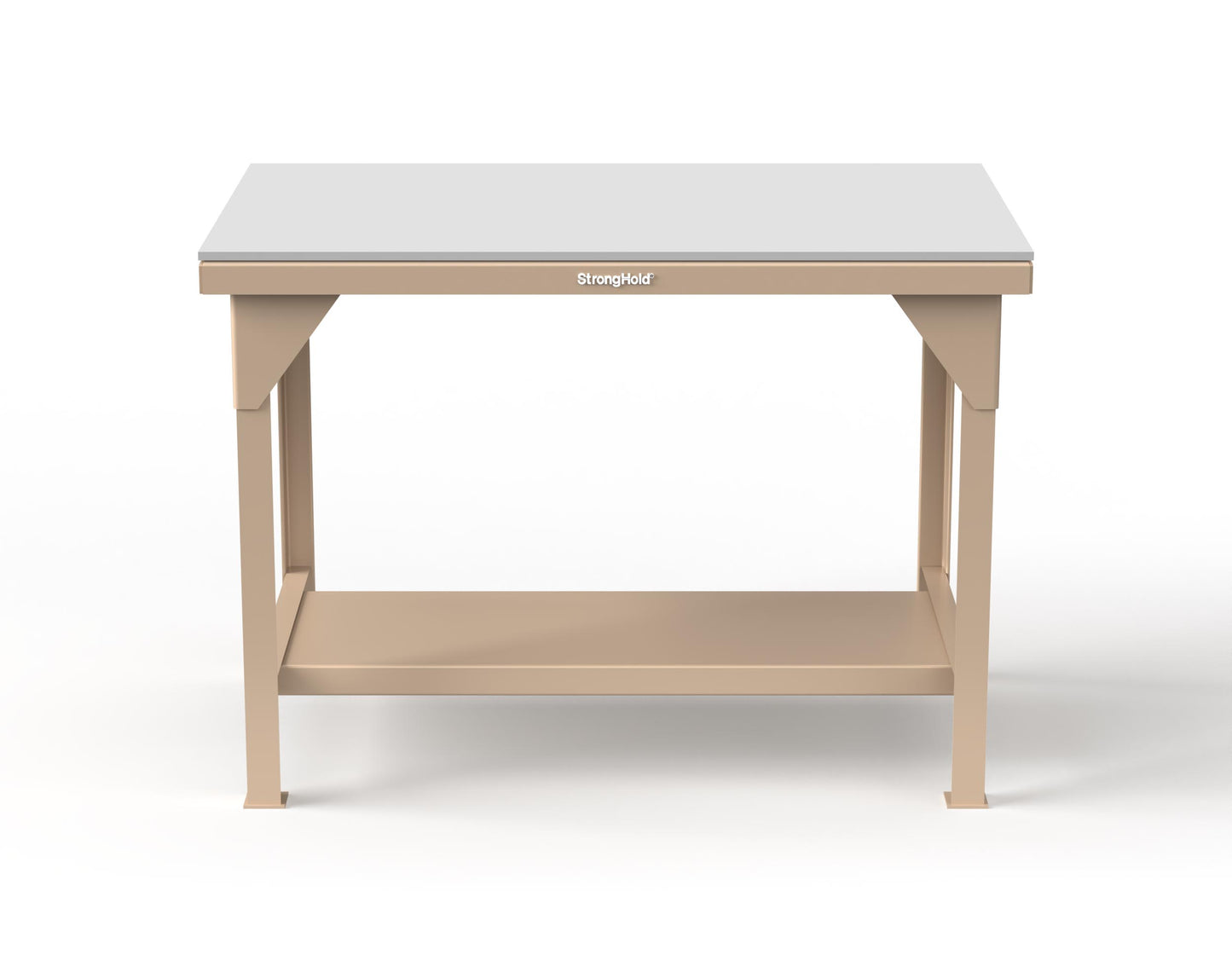 Extreme Duty 7 GA Shop Table with UHMW Top, 1 Shelf - 48 In. W x 30 In. D x 34 In. H - T4830-UHMW-1019