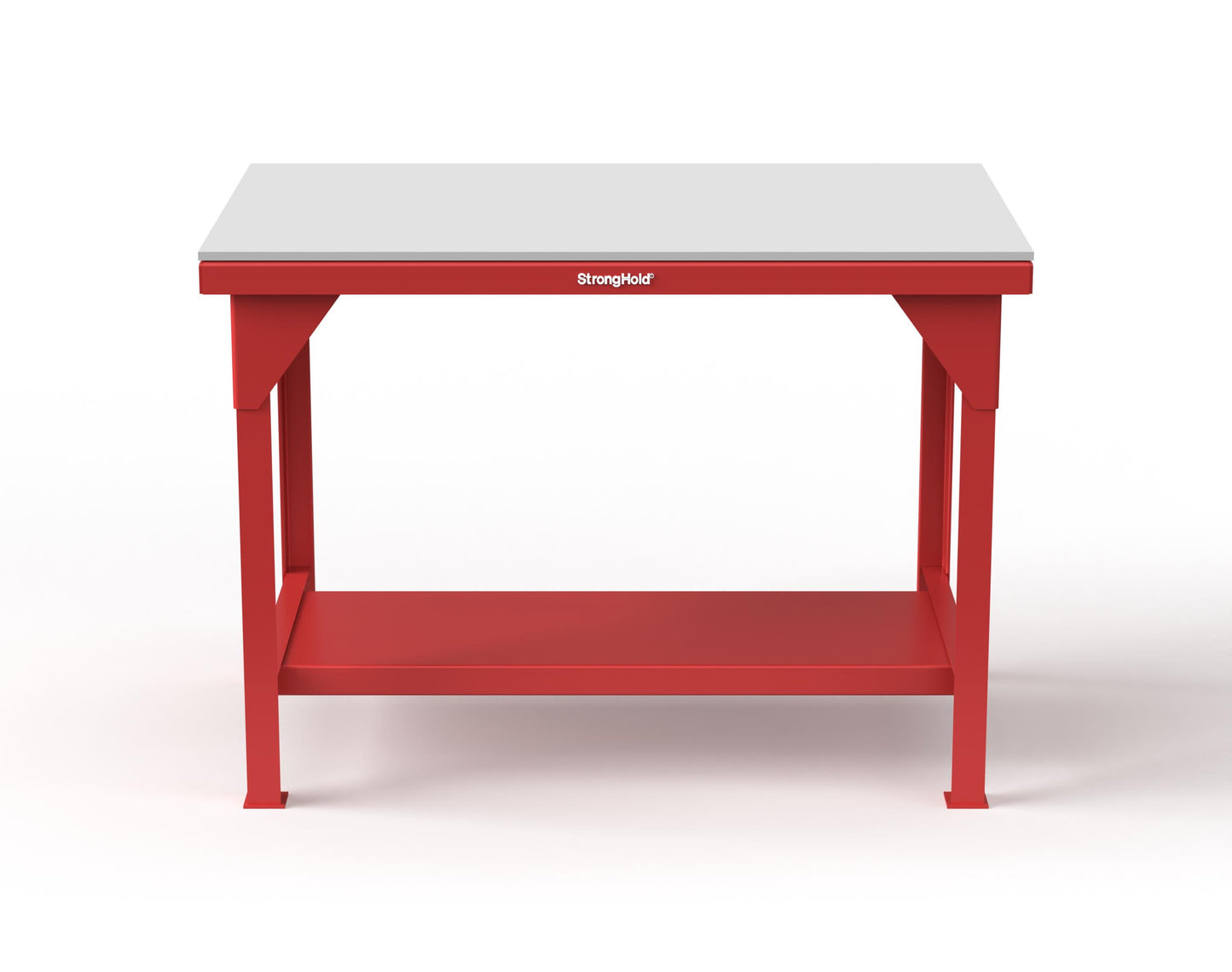 Extreme Duty 7 GA Shop Table with UHMW Top, 1 Shelf - 48 In. W x 30 In. D x 34 In. H - T4830-UHMW-3001