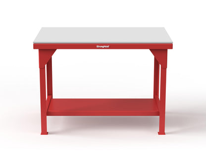 Extreme Duty 7 GA Shop Table with UHMW Top, 1 Shelf - 48 In. W x 30 In. D x 34 In. H - T4830-UHMW-3001