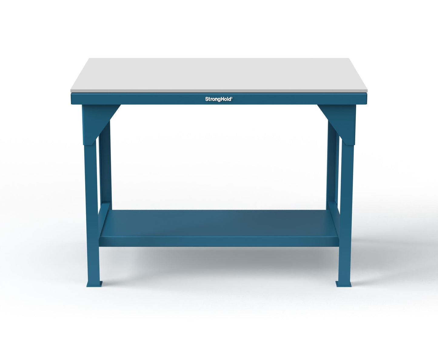 Extreme Duty 7 GA Shop Table with UHMW Top, 1 Shelf - 48 In. W x 30 In. D x 34 In. H - T4830-UHMW-5001