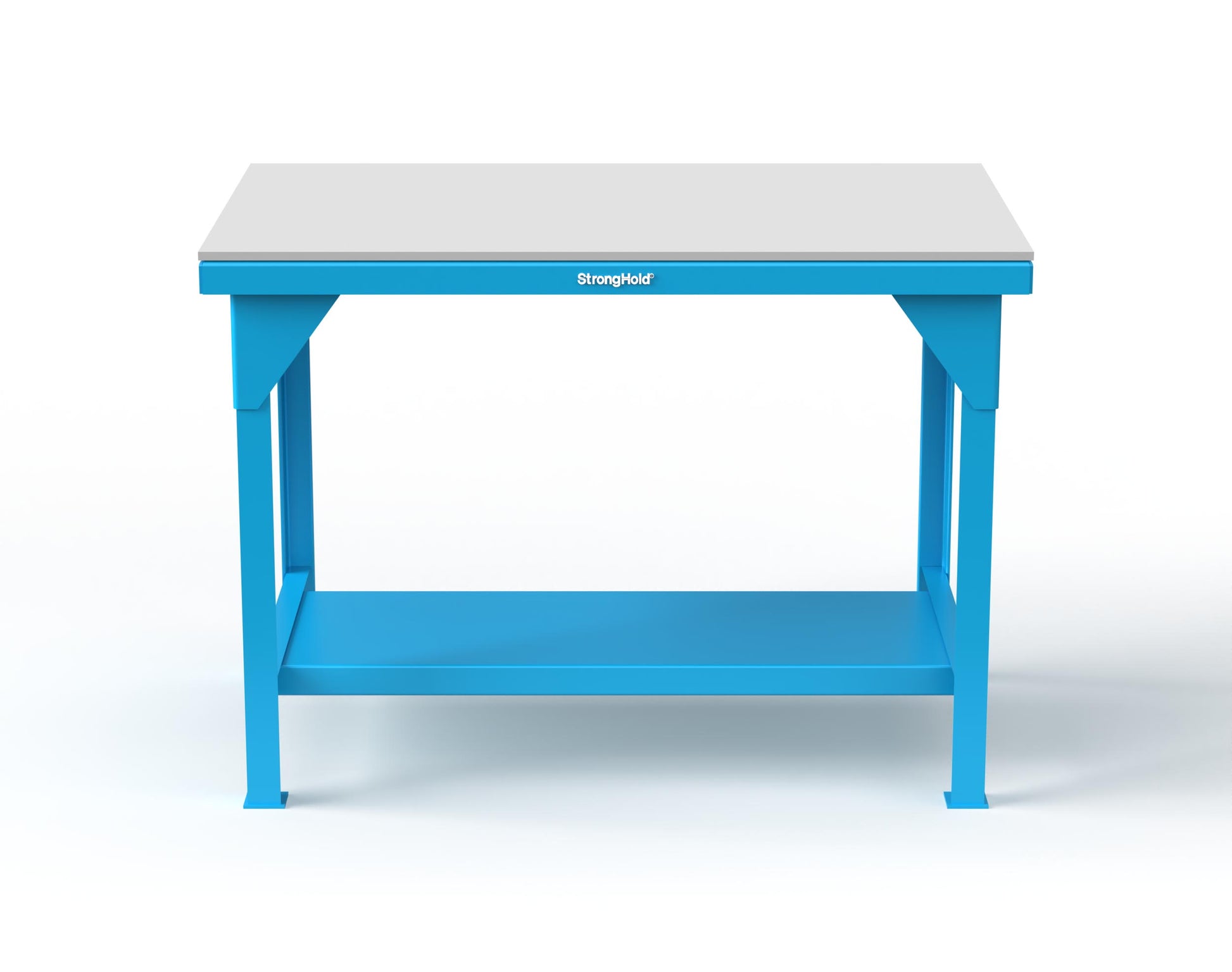 Extreme Duty 7 GA Shop Table with UHMW Top, 1 Shelf - 48 In. W x 30 In. D x 34 In. H - T4830-UHMW-5012