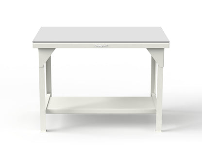 Extreme Duty 7 GA Shop Table with UHMW Top, 1 Shelf - 48 In. W x 30 In. D x 34 In. H - T4830-UHMW-9003