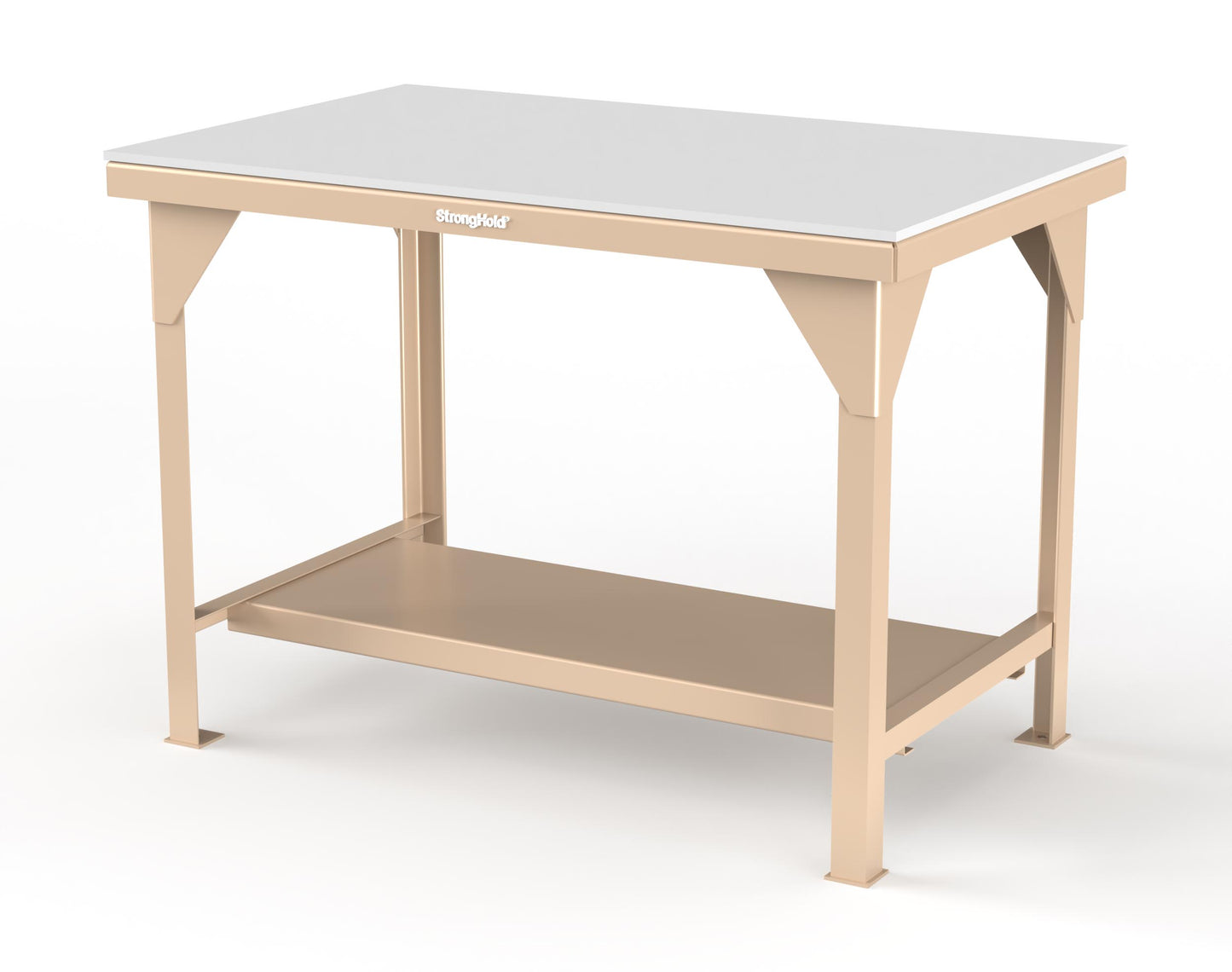 Extreme Duty 7 GA Shop Table with UHMW Top, 1 Shelf - 48 In. W x 30 In. D x 34 In. H - T4830-UHMW-1019
