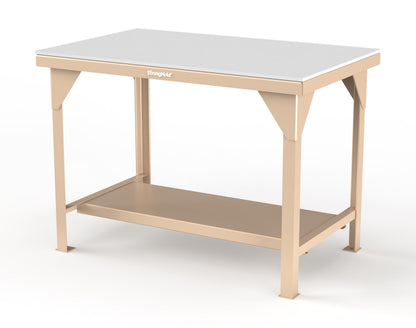 Extreme Duty 7 GA Shop Table with UHMW Top, 1 Shelf - 48 In. W x 30 In. D x 34 In. H - T4830-UHMW-1019