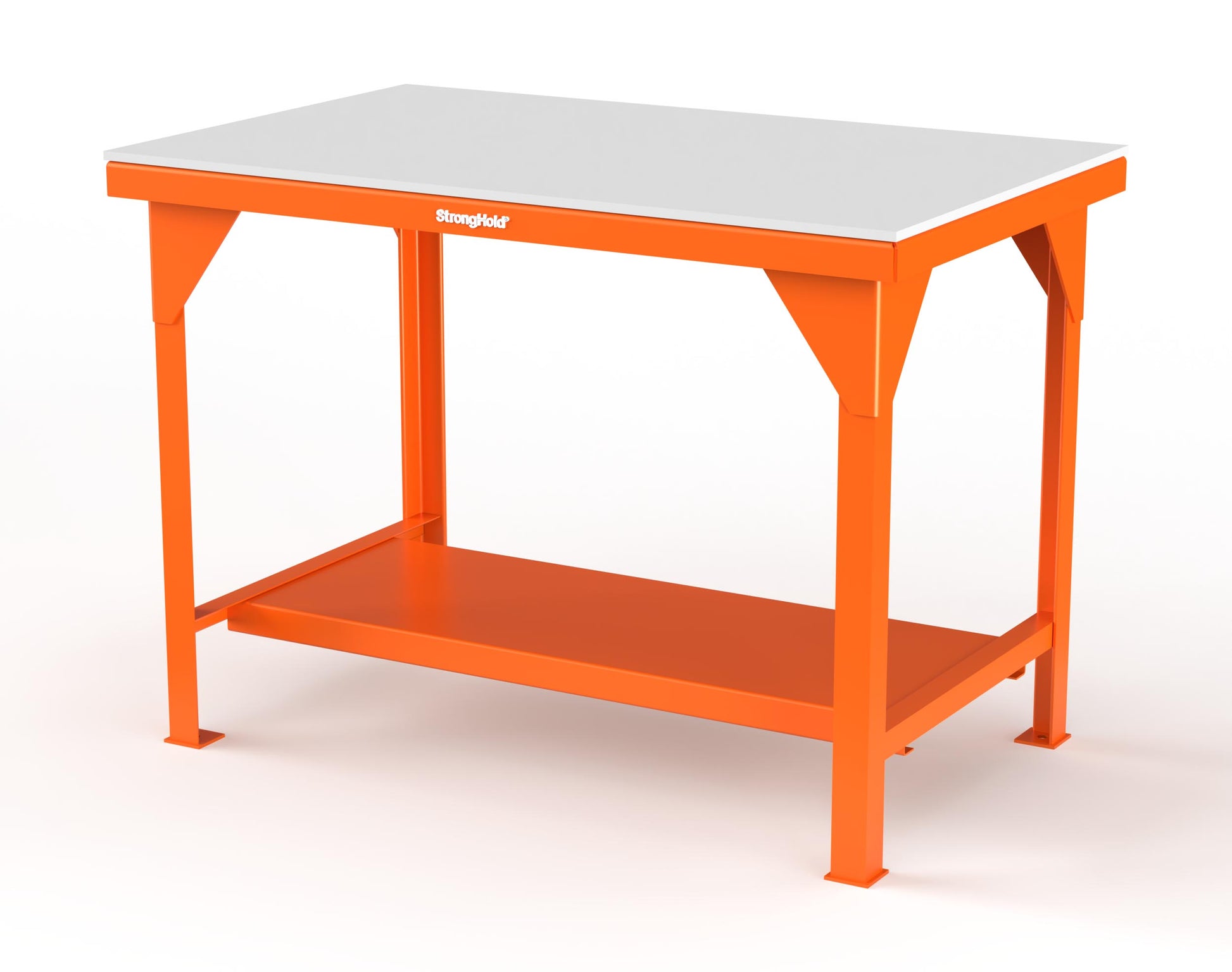 Extreme Duty 7 GA Shop Table with UHMW Top, 1 Shelf - 48 In. W x 30 In. D x 34 In. H - T4830-UHMW-2009