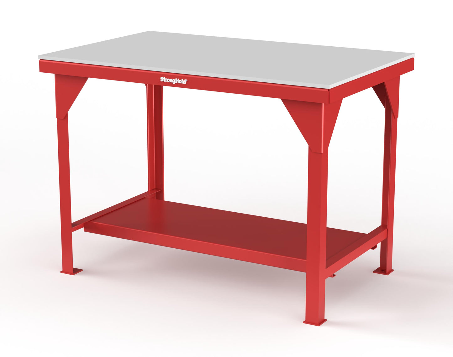 Extreme Duty 7 GA Shop Table with UHMW Top, 1 Shelf - 48 In. W x 30 In. D x 34 In. H - T4830-UHMW-3001