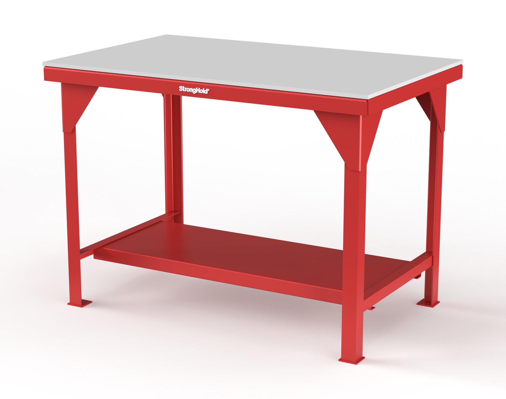 Extreme Duty 7 GA Shop Table with UHMW Top, 1 Shelf - 48 In. W x 30 In. D x 34 In. H - T4830-UHMW-3001