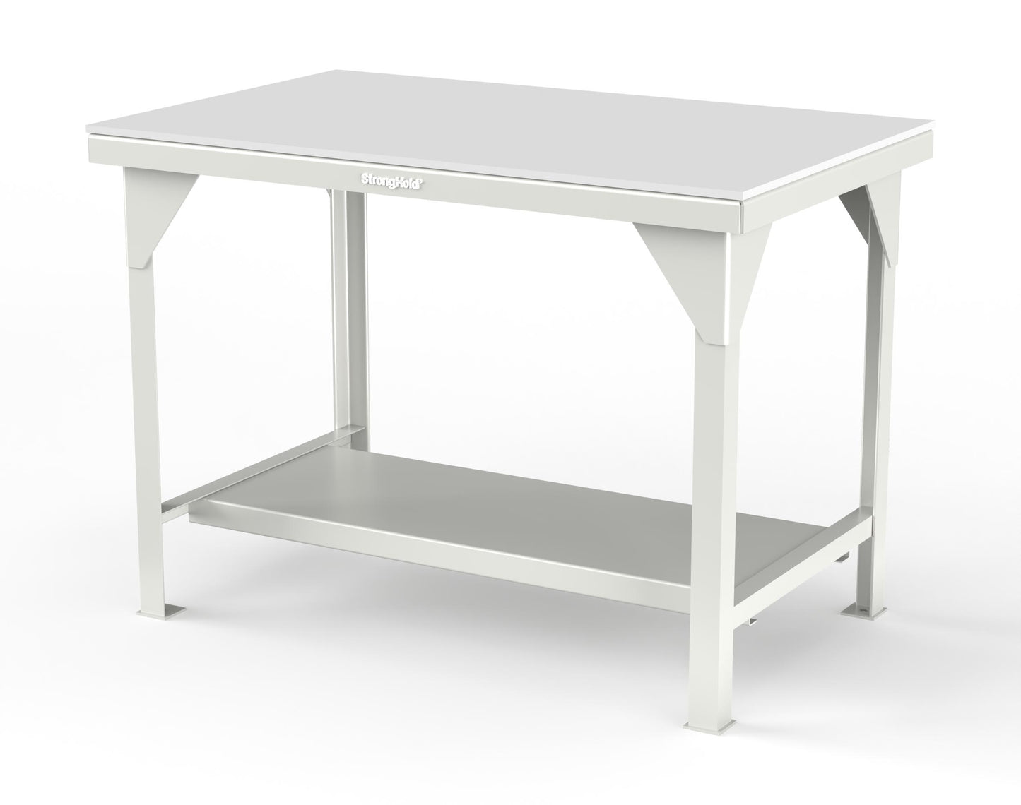Extreme Duty 7 GA Shop Table with UHMW Top, 1 Shelf - 48 In. W x 30 In. D x 34 In. H - T4830-UHMW-9003
