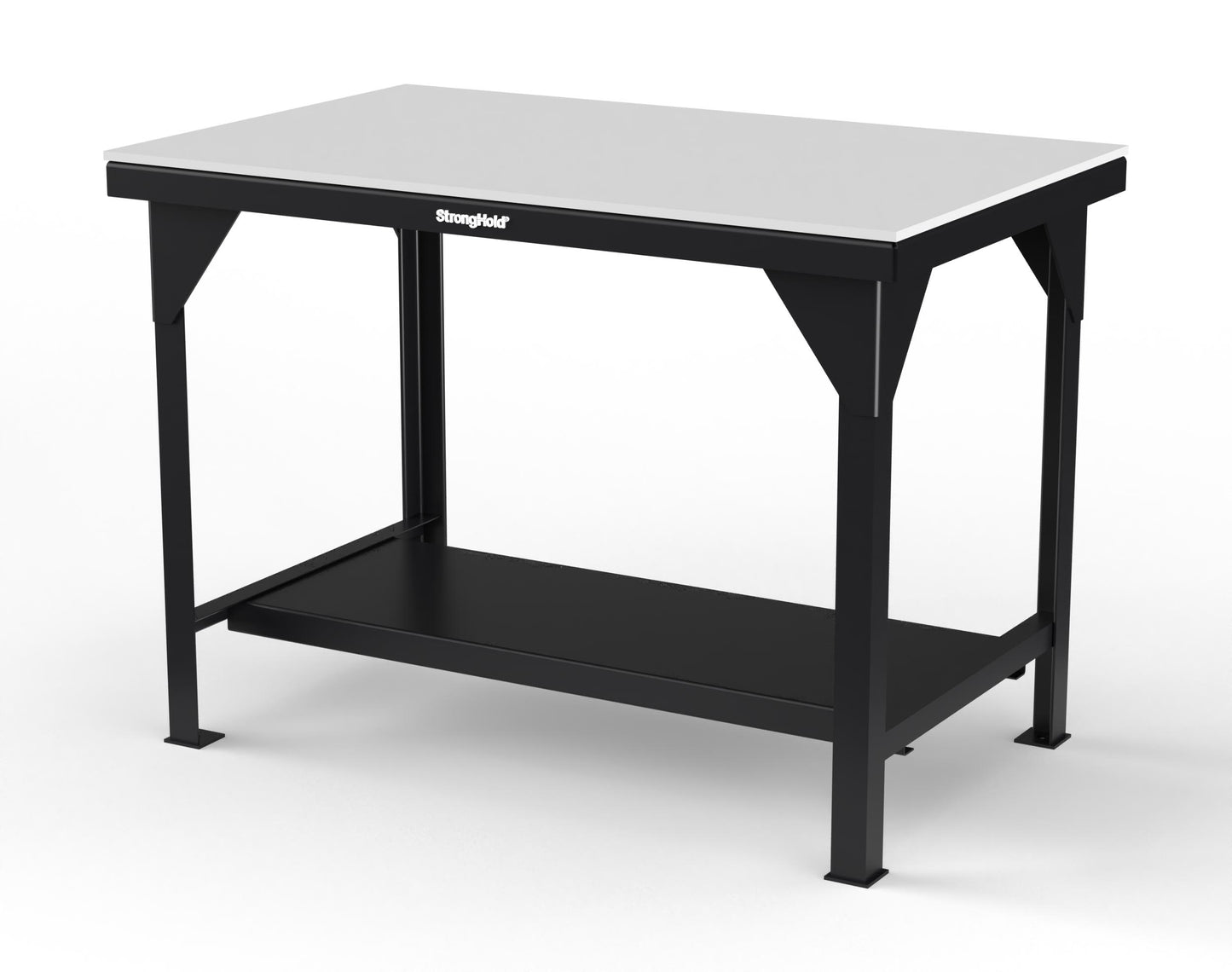 Extreme Duty 7 GA Shop Table with UHMW Top, 1 Shelf - 48 In. W x 30 In. D x 34 In. H - T4830-UHMW-9005