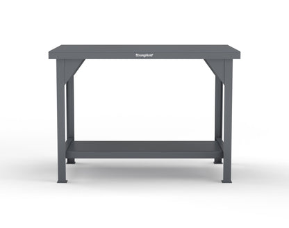 Extreme Duty 7 GA Shop Table with 1 Shelf - 48 In. W x 30 In. D x 34 In. H - T4830-7024
