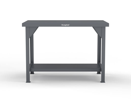 Extreme Duty 7 GA Shop Table with 1 Shelf - 48 In. W x 30 In. D x 34 In. H - T4830-7024