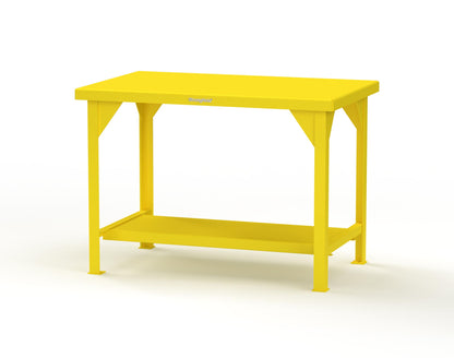 Extreme Duty 7 GA Shop Table with 1 Shelf - 48 In. W x 30 In. D x 34 In. H - T4830-1021