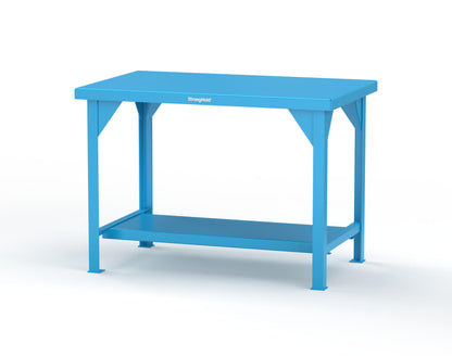 Extreme Duty 7 GA Shop Table with 1 Shelf - 48 In. W x 30 In. D x 34 In. H - T4830-5012