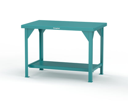 Extreme Duty 7 GA Shop Table with 1 Shelf - 48 In. W x 30 In. D x 34 In. H - T4830-5021