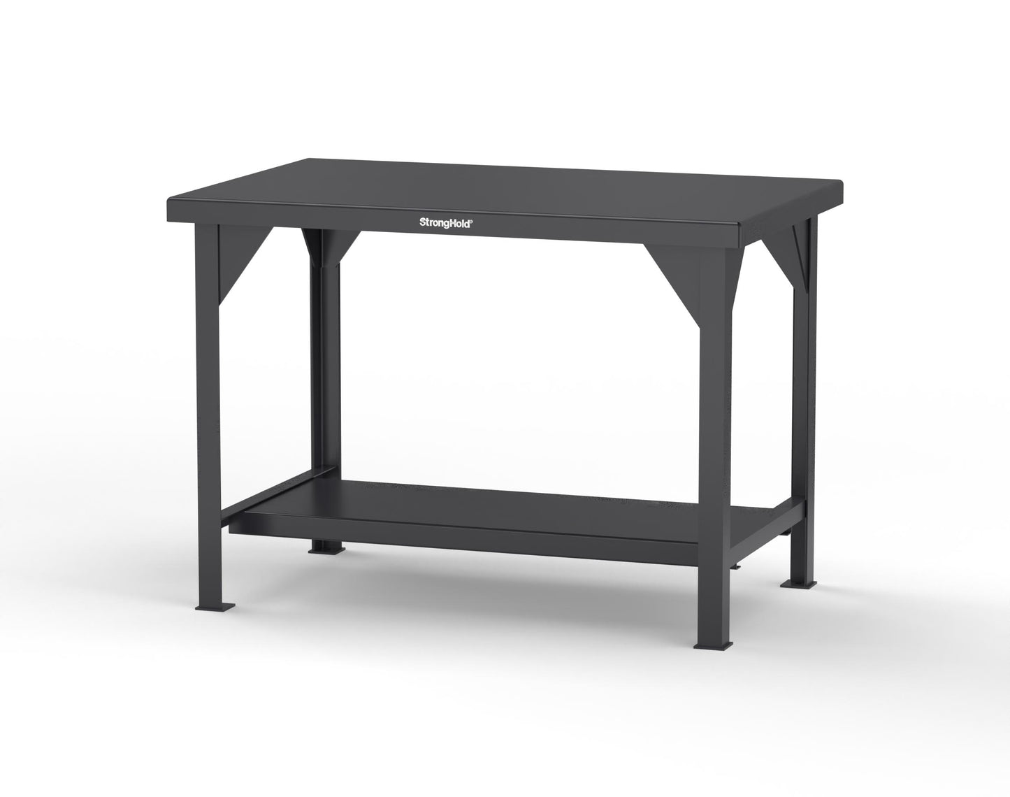 Extreme Duty 7 GA Shop Table with 1 Shelf - 48 In. W x 30 In. D x 34 In. H - T4830-9005