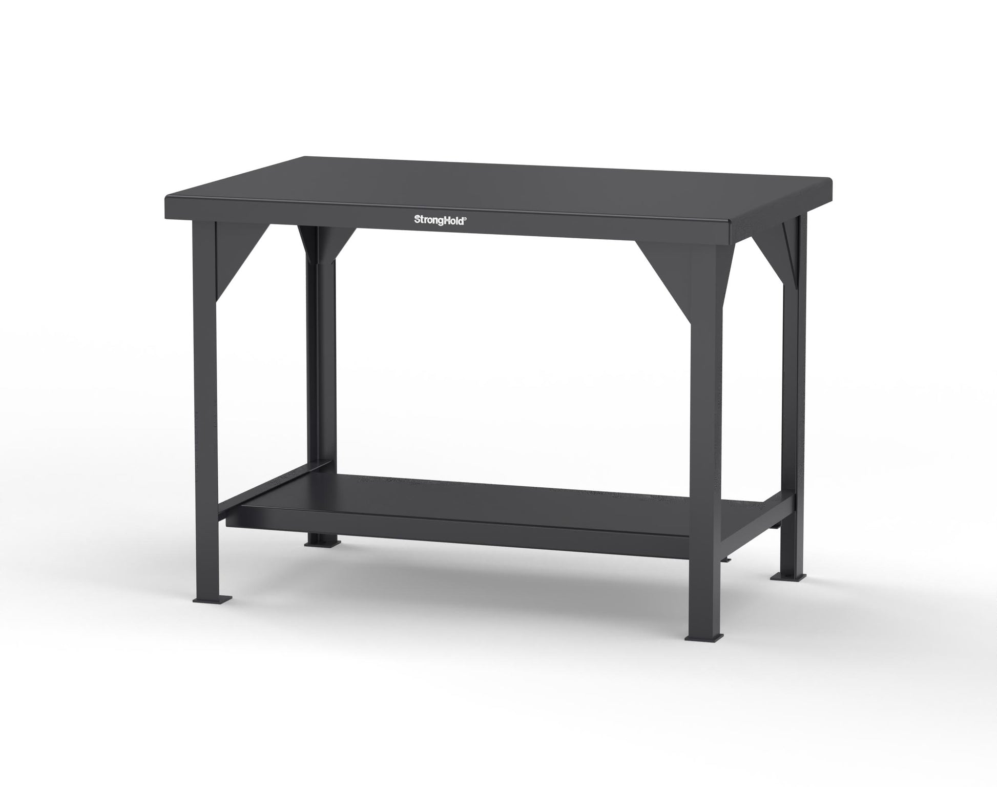 Extreme Duty 7 GA Shop Table with 1 Shelf - 48 In. W x 30 In. D x 34 In. H - T4830-9005