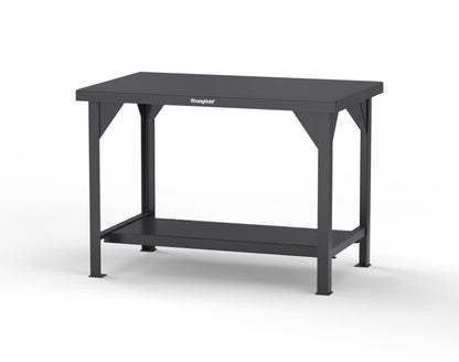 Extreme Duty 7 GA Shop Table with 1 Shelf - 48 In. W x 30 In. D x 34 In. H - T4830-9005