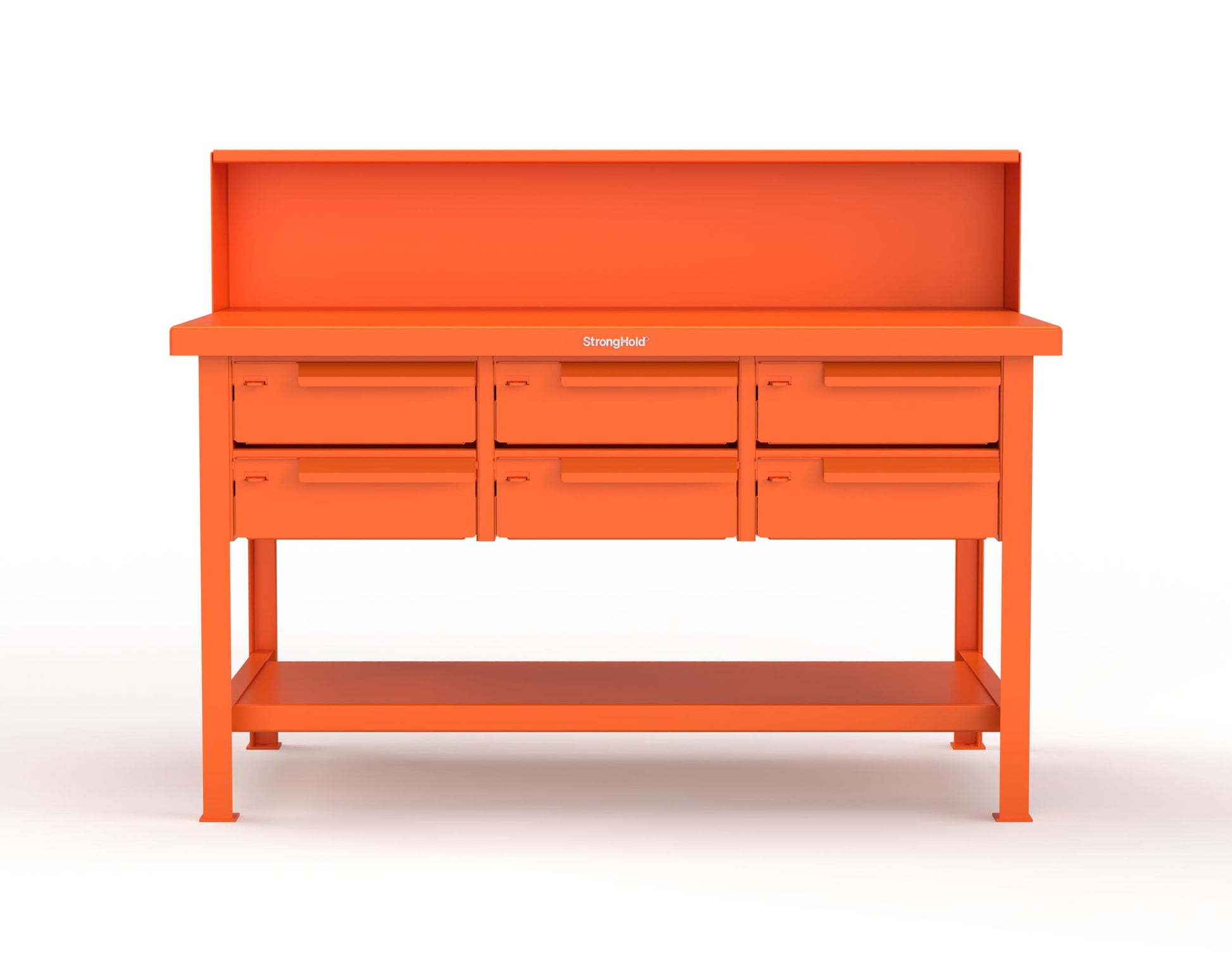 Extreme Duty 7 GA Shop Table with 6 Drawers, 1 Shelf, Riser Shelf - 60 In. W x 36 In. D x 34 In. H - T6036-RS-6DB-2009