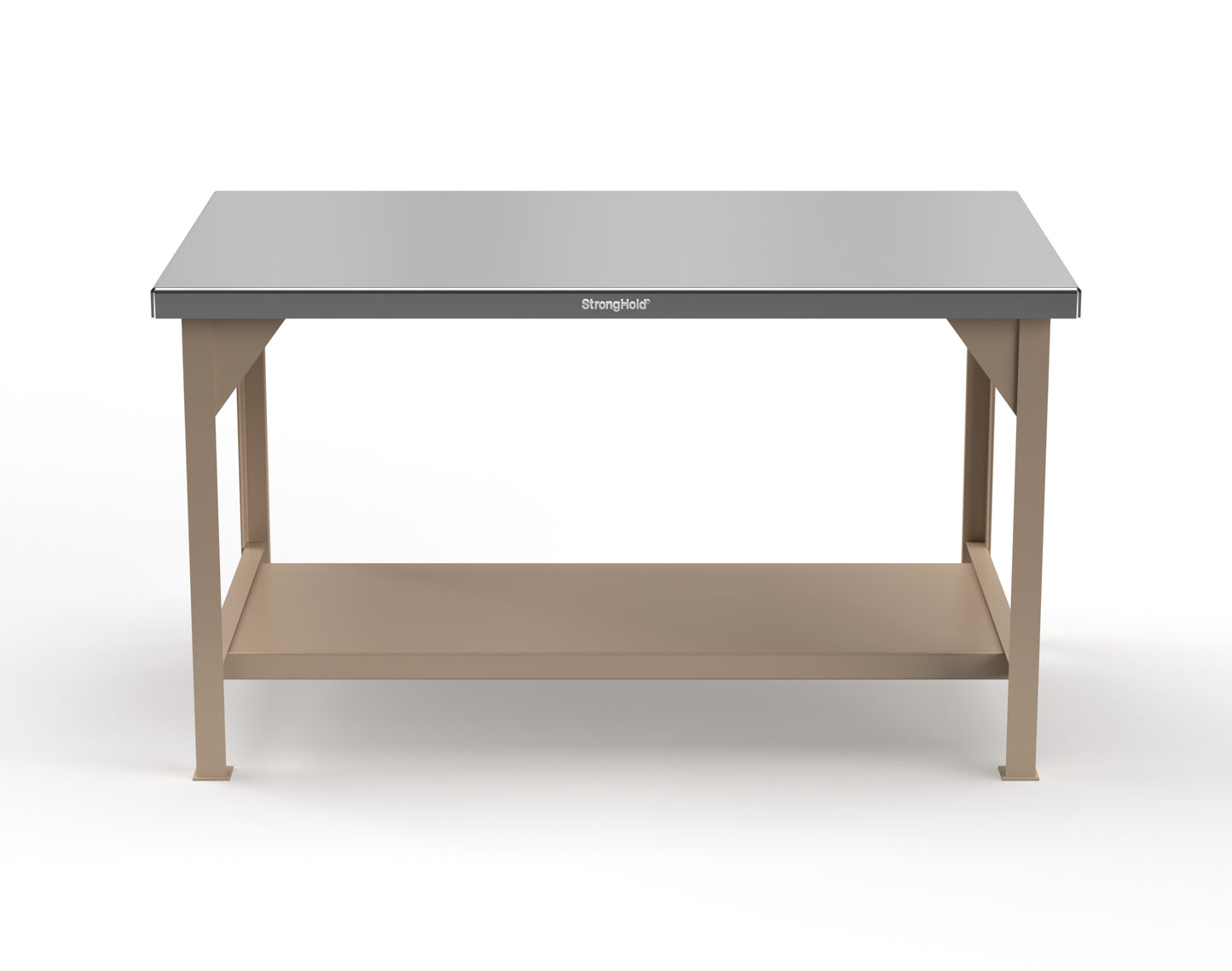 Extreme Duty 7 GA Shop Table with Stainless Steel Top, 1 Shelf - 60 In. W x 36 In. D x 34 In. H - T6036-SSTOP-7024 - T6036-SSTOP-1019