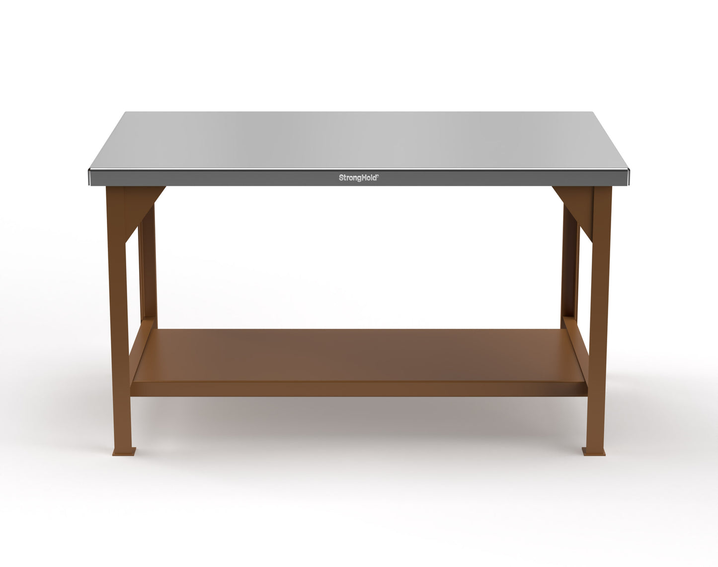Extreme Duty 7 GA Shop Table with Stainless Steel Top, 1 Shelf - 60 In. W x 36 In. D x 34 In. H - T6036-SSTOP-7024 - T6036-SSTOP-8008
