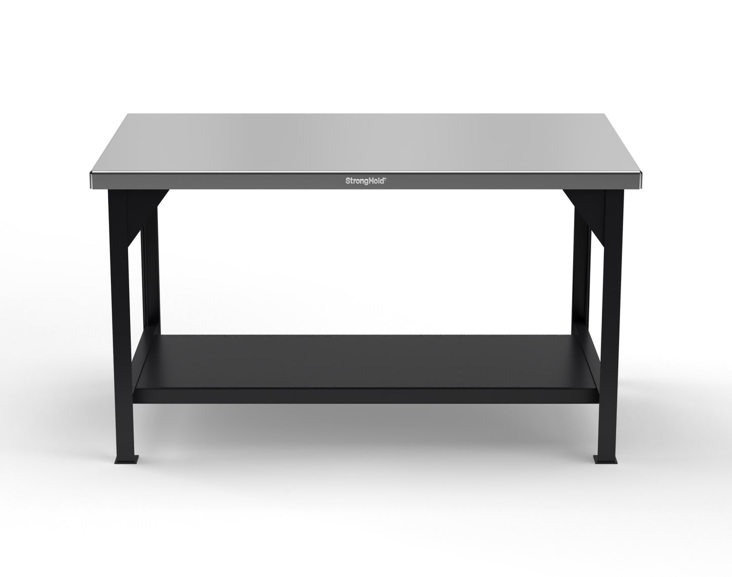 Extreme Duty 7 GA Shop Table with Stainless Steel Top, 1 Shelf - 60 In. W x 36 In. D x 34 In. H - T6036-SSTOP-7024 - T6036-SSTOP-9005