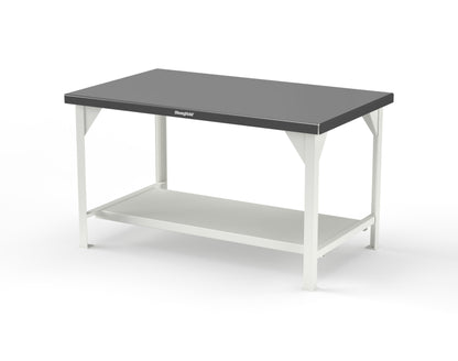 Extreme Duty 7 GA Shop Table with Stainless Steel Top, 1 Shelf - 60 In. W x 36 In. D x 34 In. H - T6036-SSTOP-7024 - T6036-SSTOP-9003