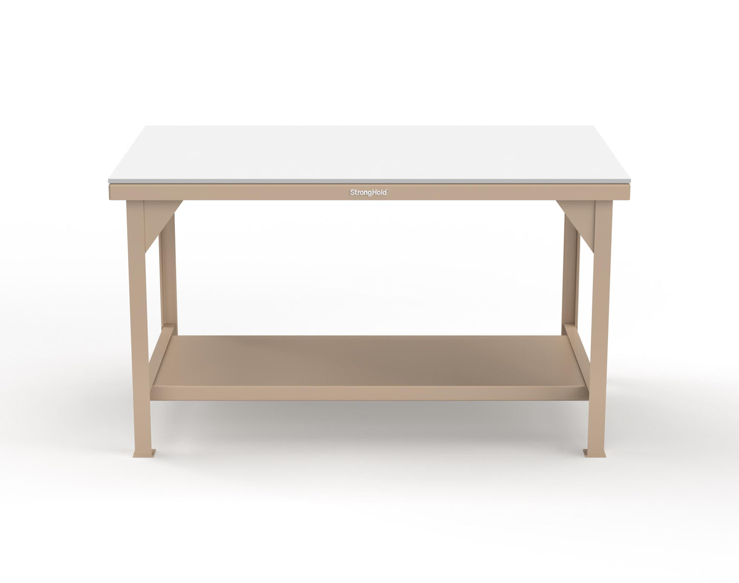 Extreme Duty 7 GA Shop Table with UHMW Top, 1 Shelf - 60 In. W x 36 In. D x 34 In. H - T6036-UHMW-1019
