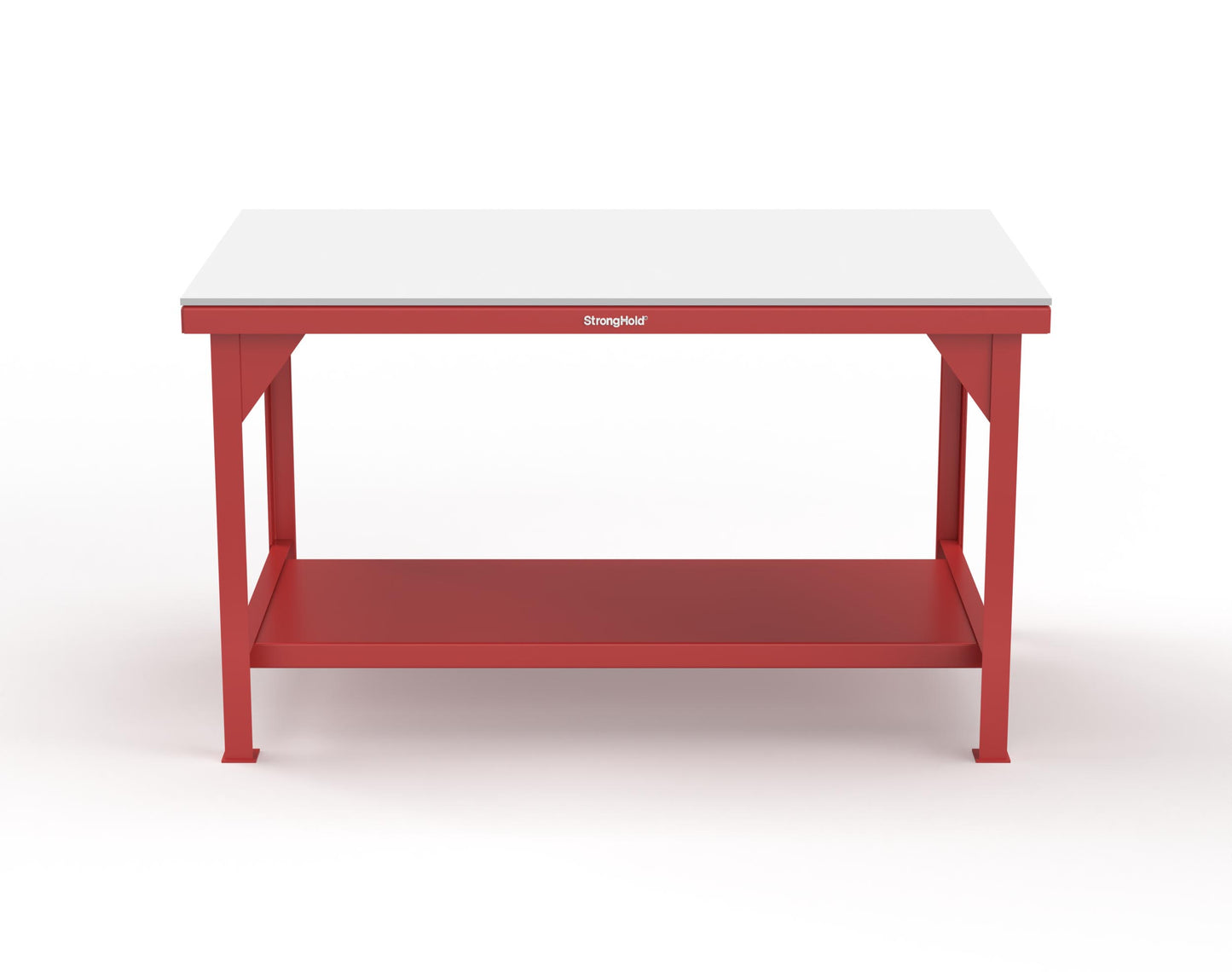 Extreme Duty 7 GA Shop Table with UHMW Top, 1 Shelf - 60 In. W x 36 In. D x 34 In. H - T6036-UHMW-3001