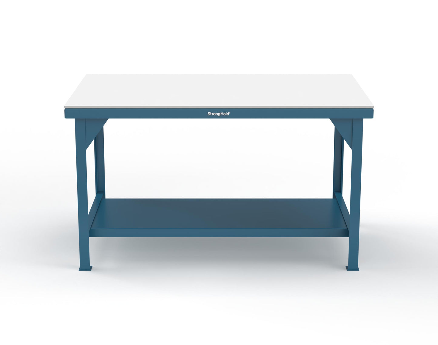 Extreme Duty 7 GA Shop Table with UHMW Top, 1 Shelf - 60 In. W x 36 In. D x 34 In. H - T6036-UHMW-5001