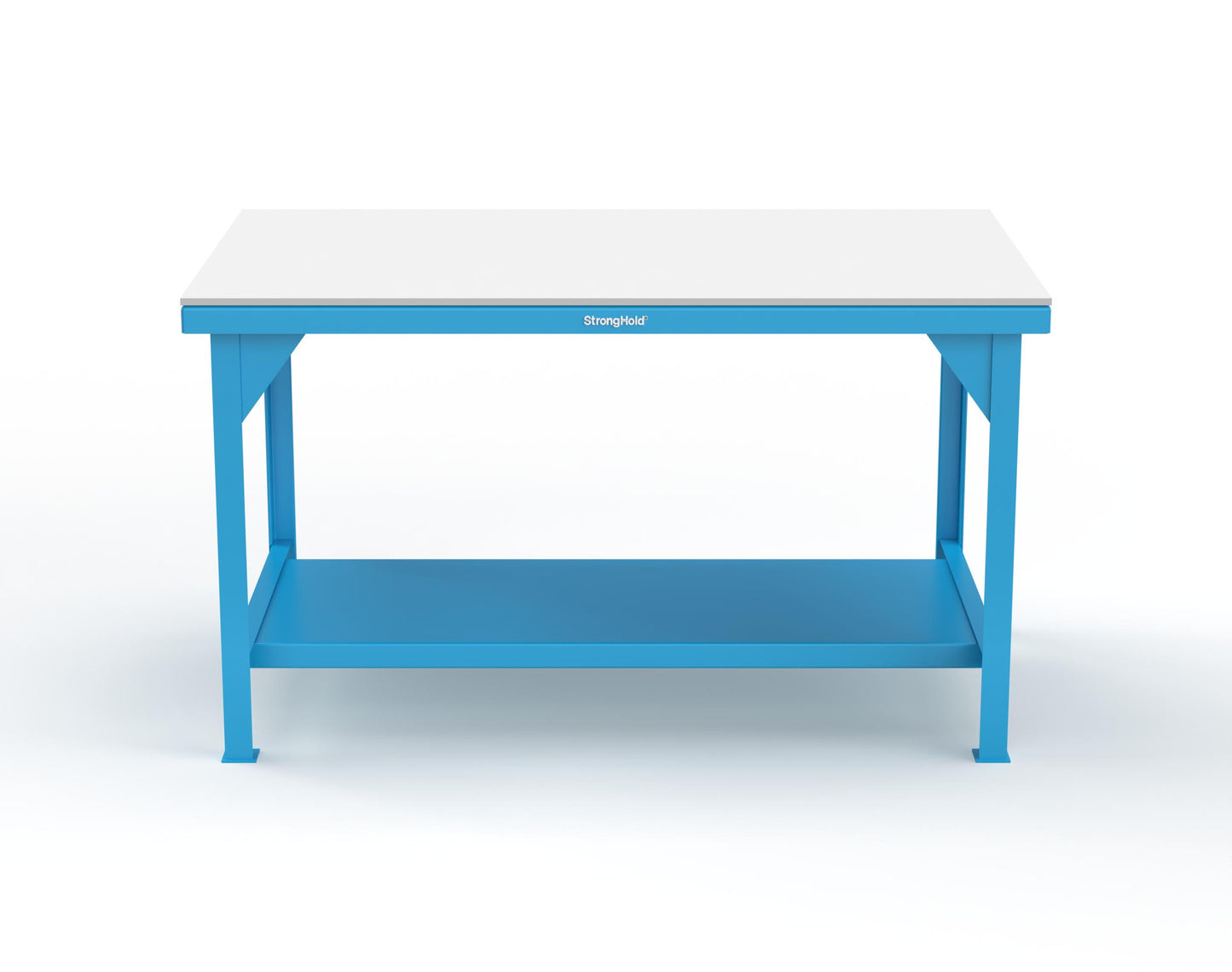 Extreme Duty 7 GA Shop Table with UHMW Top, 1 Shelf - 60 In. W x 36 In. D x 34 In. H - T6036-UHMW-5012