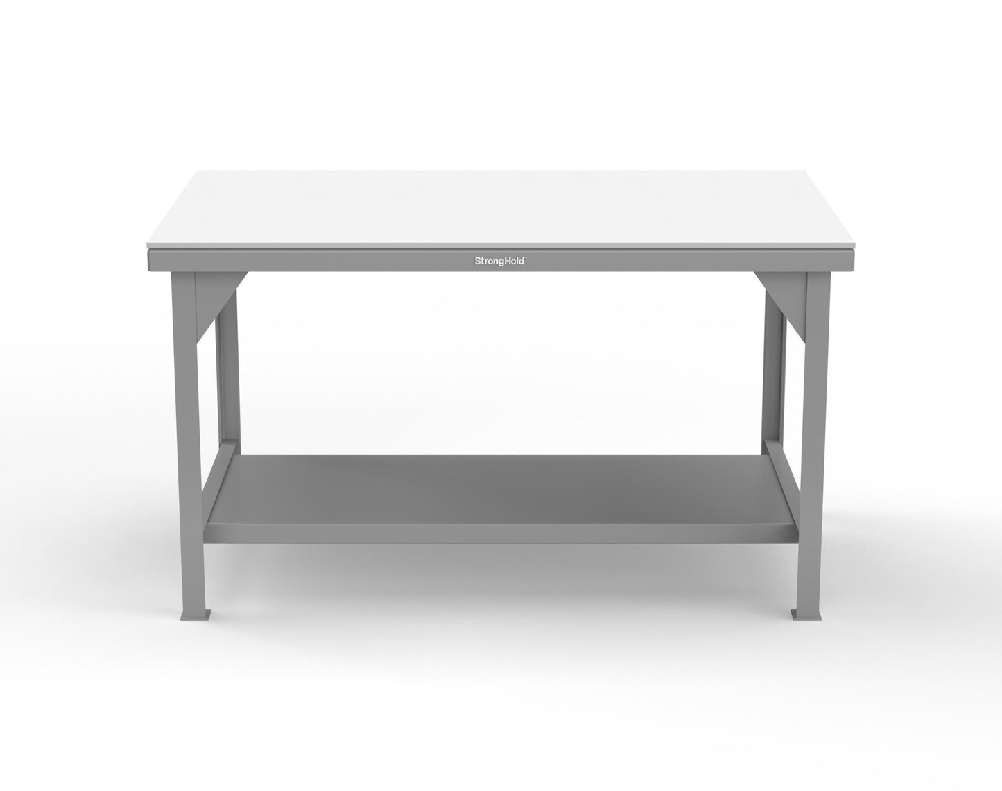 Extreme Duty 7 GA Shop Table with UHMW Top, 1 Shelf - 60 In. W x 36 In. D x 34 In. H - T6036-UHMW-7037