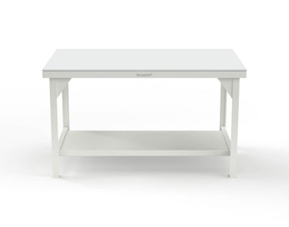 Extreme Duty 7 GA Shop Table with UHMW Top, 1 Shelf - 60 In. W x 36 In. D x 34 In. H - T6036-UHMW-9003