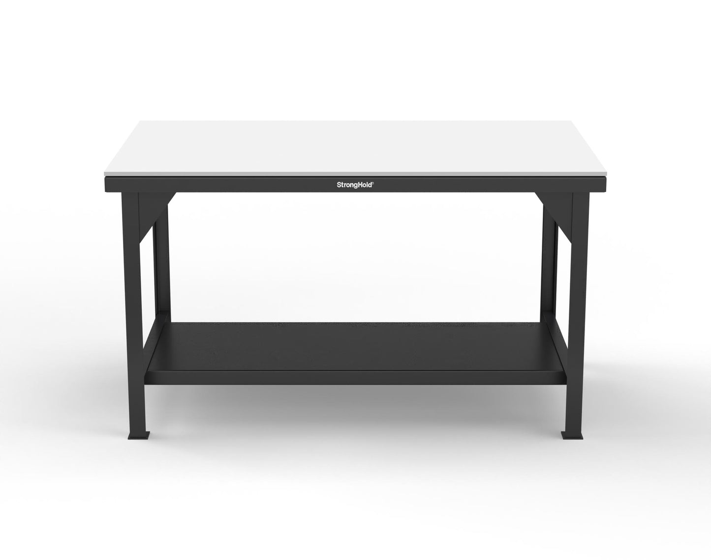 Extreme Duty 7 GA Shop Table with UHMW Top, 1 Shelf - 60 In. W x 36 In. D x 34 In. H - T6036-UHMW-9005