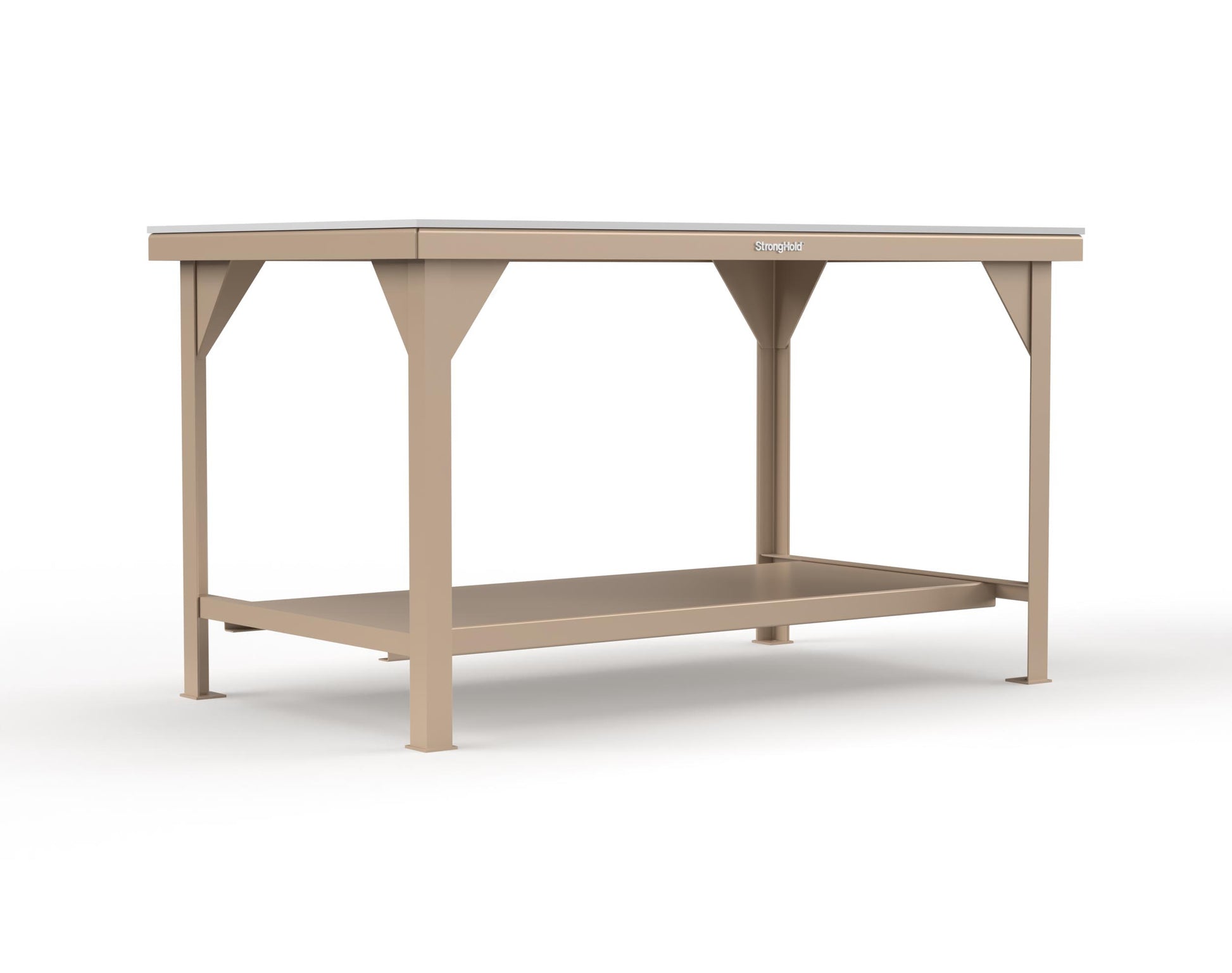 Extreme Duty 7 GA Shop Table with UHMW Top, 1 Shelf - 60 In. W x 36 In. D x 34 In. H - T6036-UHMW-1019
