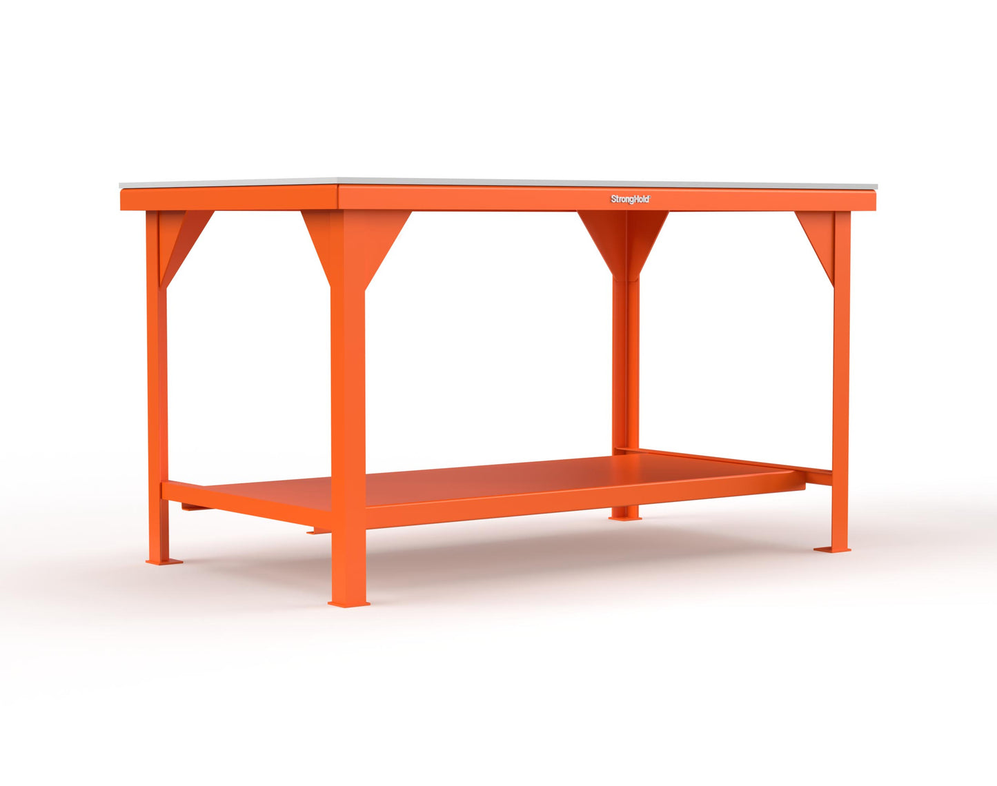 Extreme Duty 7 GA Shop Table with UHMW Top, 1 Shelf - 60 In. W x 36 In. D x 34 In. H - T6036-UHMW-2009