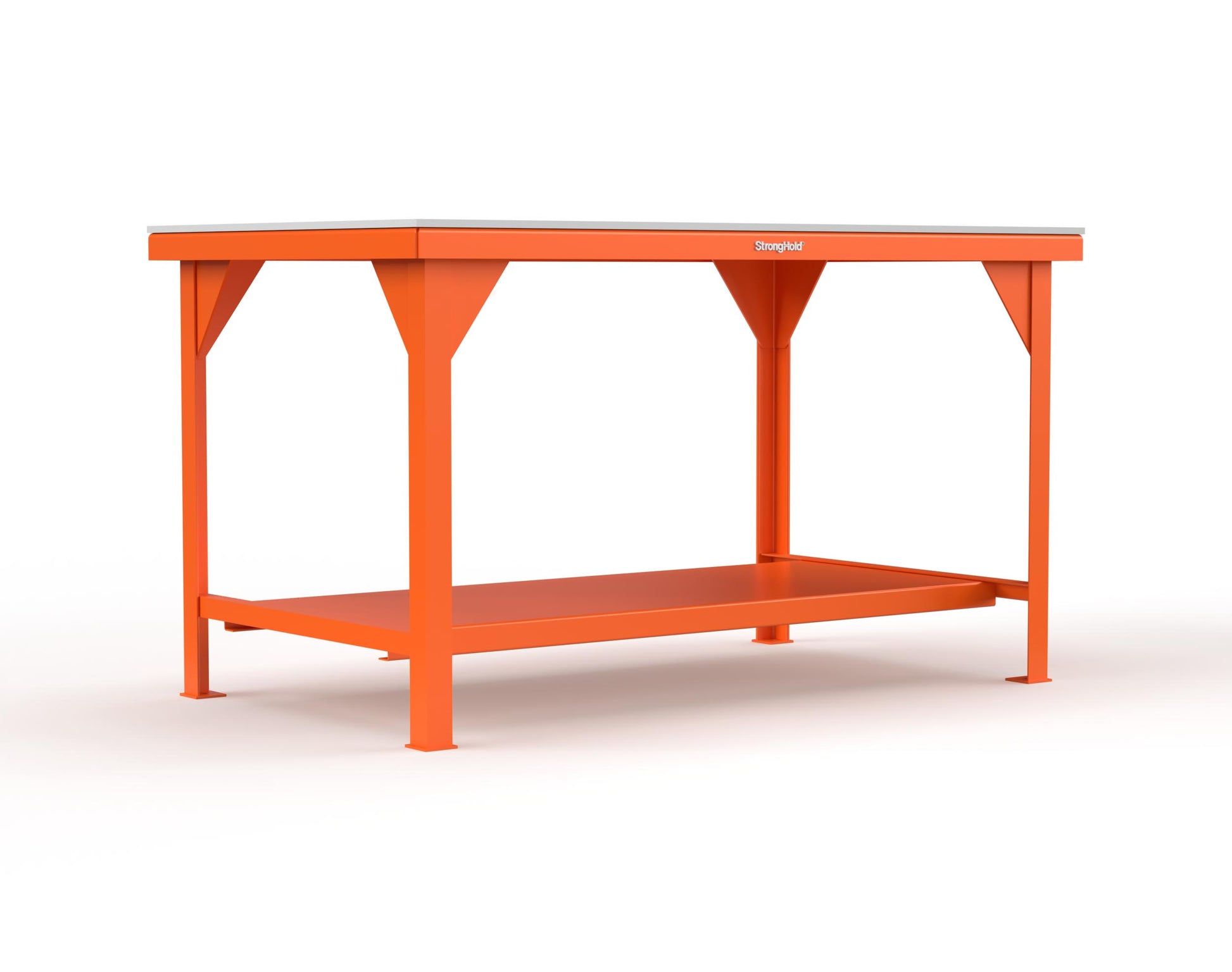 Extreme Duty 7 GA Shop Table with UHMW Top, 1 Shelf - 60 In. W x 36 In. D x 34 In. H - T6036-UHMW-2009