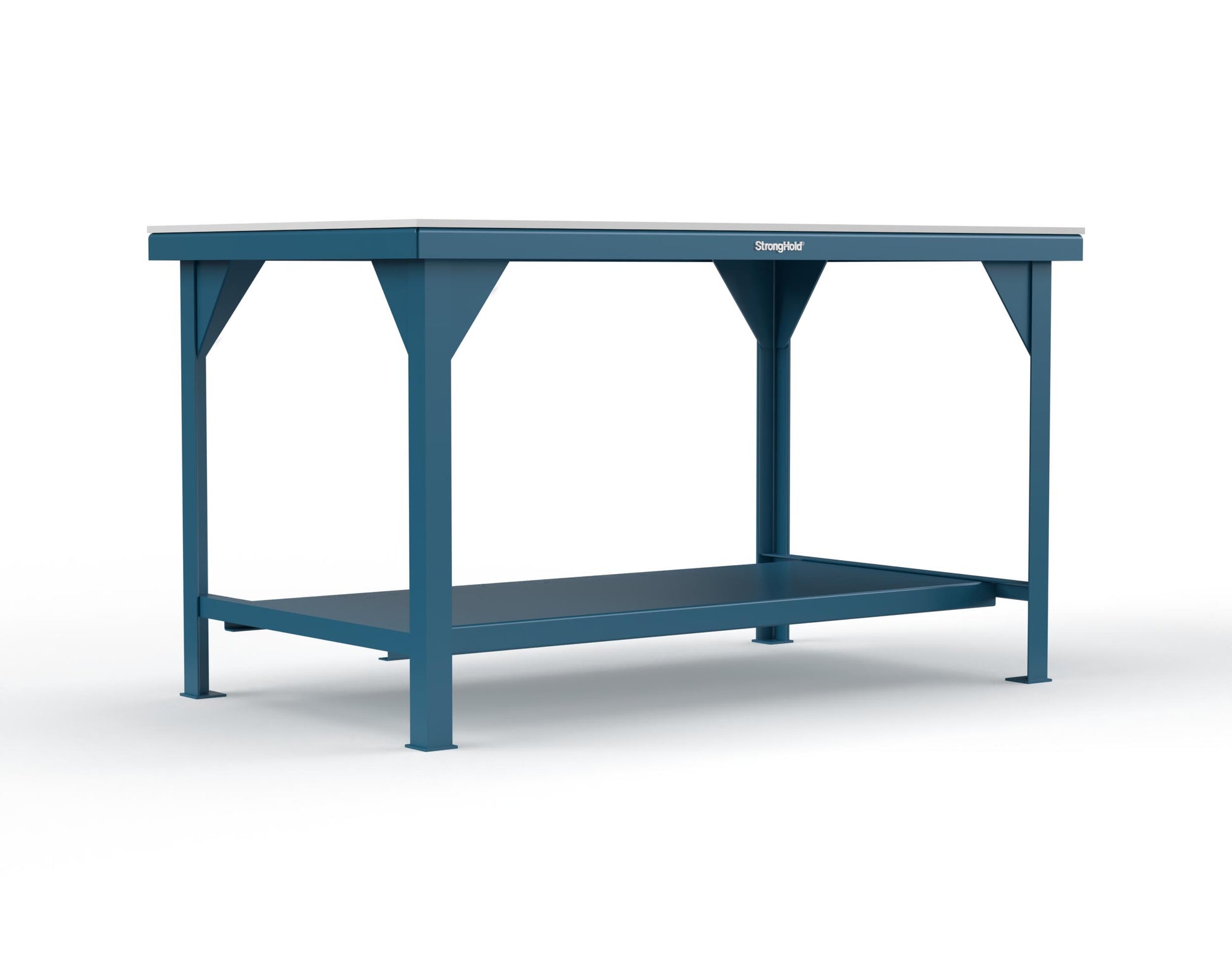 Extreme Duty 7 GA Shop Table with UHMW Top, 1 Shelf - 60 In. W x 36 In. D x 34 In. H - T6036-UHMW-5001